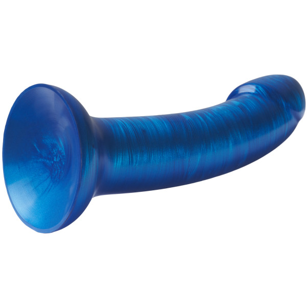 baseks Silikon-Dildo in Metallic Blau 18 cm