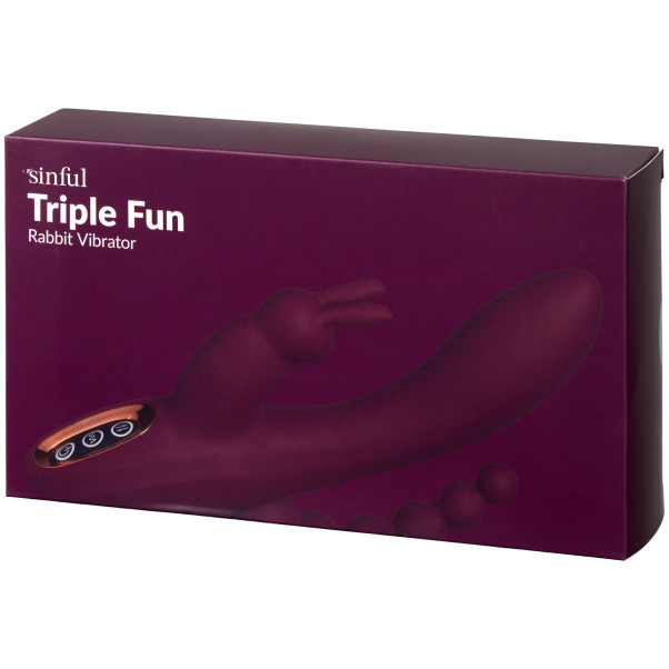 Sinful Triple Fun Bordeaux Wiederaufladbarer Rabbit Vibrator