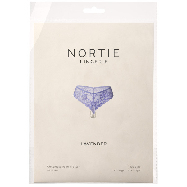 NORTIE Lavender Very Peri Höschen Ouvert mit Perlen Plus Size