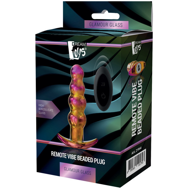 Dream Toys Glamour Glass Perlenbesetzter Analplug mit Fernsteuerung