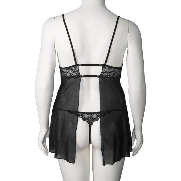 NORTIE Basil Schwarzes Babydoll-Set Plus Size