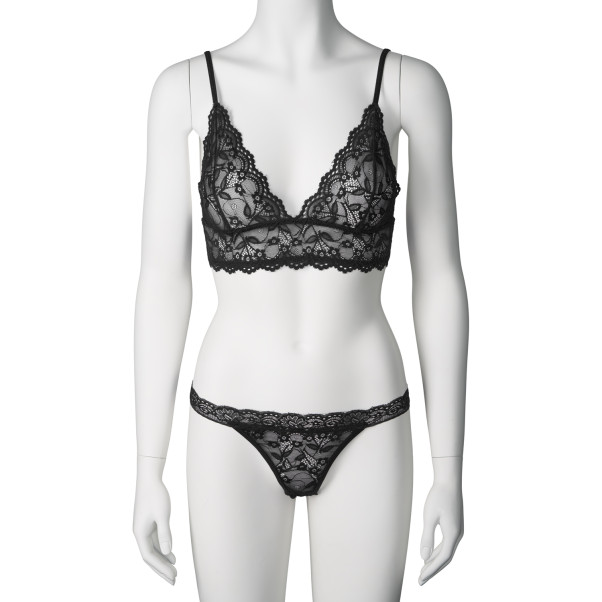 NORTIE Bay Leaf Schwarzes BH- und Tanga Set Schwarz