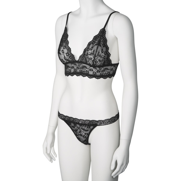 NORTIE Bay Leaf Schwarzes BH- und Tanga Set Schwarz