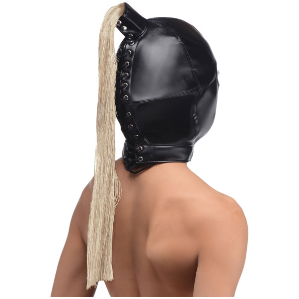 Strict Blonde Bondage-Kapuzenmaske mit Pferdeschwanz