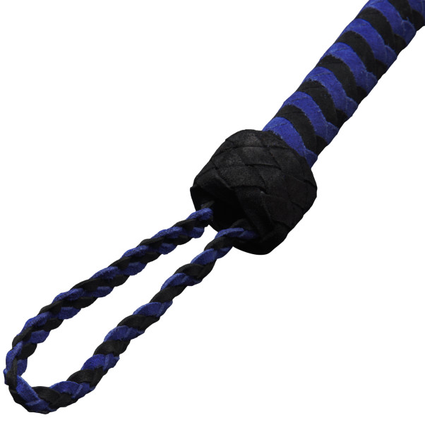 Strict Leather Flogger 90 cm aus Blauem Wildleder