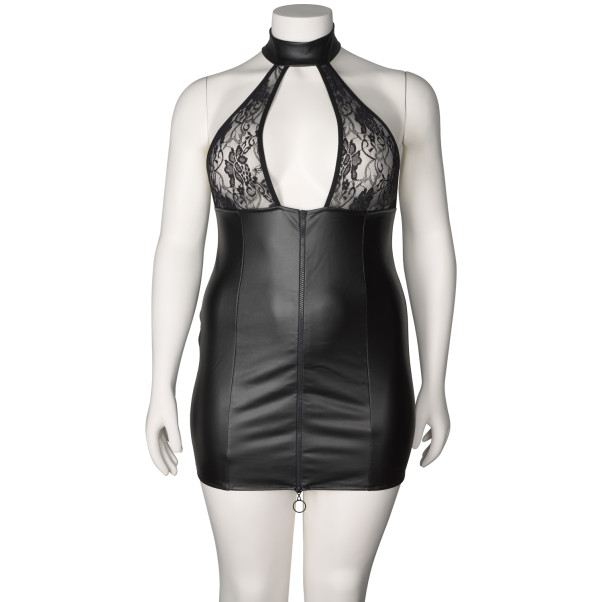 NORTIE Fetish Wetlook Neckholder-Kleid Plus Size