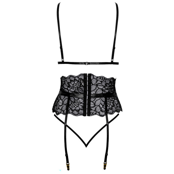 kissable schwarzer BH und Strapsen Set