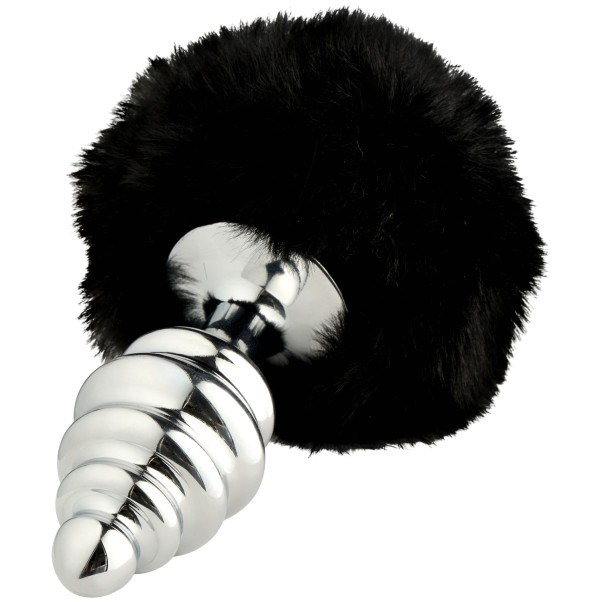 Alive BDSM Line Schwarzer Analplug Fluffy Twist aus Metall L
