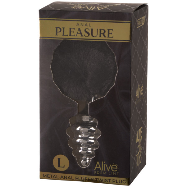 Alive BDSM Line Schwarzer Analplug Fluffy Twist aus Metall L