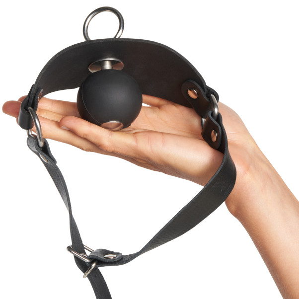 Black Label Super-Leder-Ballknebel mit O-Ring