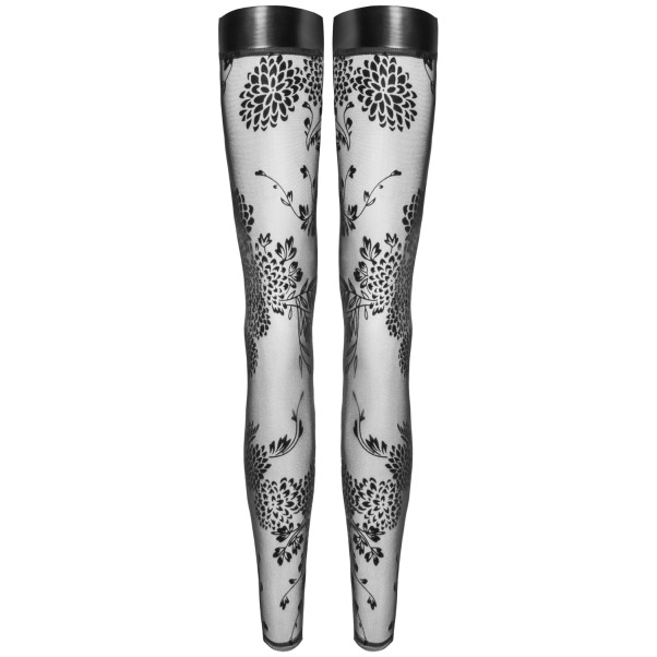 Noir Handmade Strapsstrümpfe aus Spitze