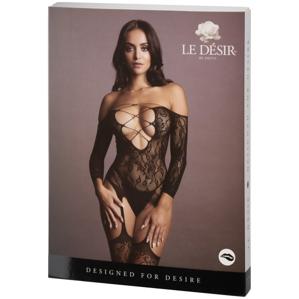 Le Désir Criss Cross Schrittfreier Catsuit aus Spitze