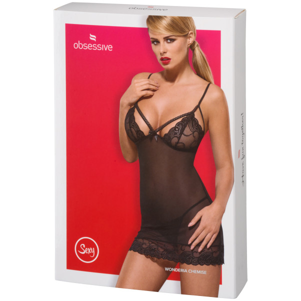 Obsessive Wonderia Schwarzes Negligee-Set