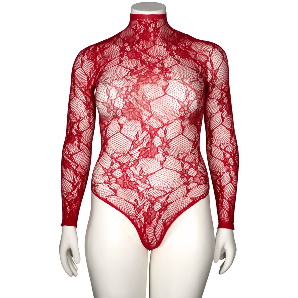 NORTIE Riga Red Lace Crotchless Bodystocking Plus Size - 28950