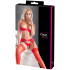 Cottelli Halbschalen-BH aus Seide und Strumpfhalter-Set Rot