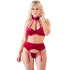 Cottelli Velours Strapsen Set Rot