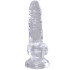 King Cock Durchsichtiger Dildo mit Hoden und Saugnapf 13 cm