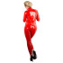 Late X Latex Catsuit mit Langen Ärmeln Rot