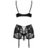 Obsessive Peonesia BH-Set in Schwarz