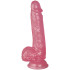 baseks Glitzerdildo mit Kugeln 20,5 cm mit Saugnapf