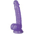 baseks Glitter Violetter Dildo mit Hoden und Saugnapf 21,5 cm