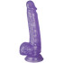 baseks Glitter Violetter Dildo mit Hoden und Saugnapf 21,5 cm