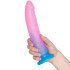 baseks Gradient Glitter Dildo Groß Blau mit Saugnapf 22,5 cm