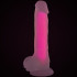 baseks Glow in the Dark Dildo Pink 21,5 cm mit Saugnapf