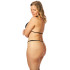 NORTIE Friia Schwarzer Triangel-BH und Schrittfreier G-String Set Plus Size