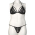 NORTIE Friia Schwarzer Triangel-BH und Schrittfreier G-String Set Plus Size