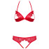 Obsessive Rotes Set mit offenen Körbchen