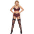 Cottelli Curve Schrittfreier Peek-a-Boo Spitzen-BH-Set Rot in Plus Size