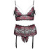 Cottelli Curve Schrittfreier Peek-a-Boo Spitzen-BH-Set Rot in Plus Size