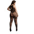 Le Désir Criss Cross Schrittfreier Spitzen-Catsuit Plus Size