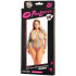 Pink Lipstick Mehrfarbiger Langarm-Body Plus Size