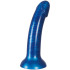 baseks Silikon-Dildo in Metallic Blau 18 cm