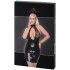 Noir Handmade Wetlook-Kleid mit Halsband und offener Brust Plus Size