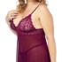 NORTIE Basil Bordeaux Babydoll-Set Plus Size