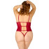 NORTIE Vilja Schrittfreier Body aus Roter Spitze Plus Size