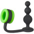 Ouch! Glow in the Dark Butt Plug mit Perlendesign und Penisring