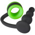 Ouch! Glow in the Dark Butt Plug mit Perlendesign und Penisring