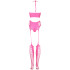 Ouch! Glow in The Dark Neonpinkes Crop Top and Stockings