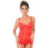 Daring Intimates Rote Spitzenkorsage mit String-Tanga