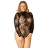 NORTIE Riga Schrittfreier Body aus Schwarzer Spitze Plus Size