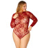 NORTIE Riga Red Lace Crotchless Bodystocking Plus Size - 28950