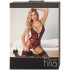 Abierta Fina Wetlook Spitzenbody Rot