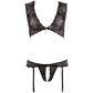 Abierta Fina Spitzentop und Strumpfhalter-Set