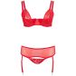 Cottelli Halbschalen-BH-Set Rot Plus Size