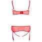 Cottelli Halbschalen-BH-Set Rot Plus Size