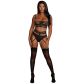 Dreamgirl Bloßes Strumpfhalter-Set aus Riemchen